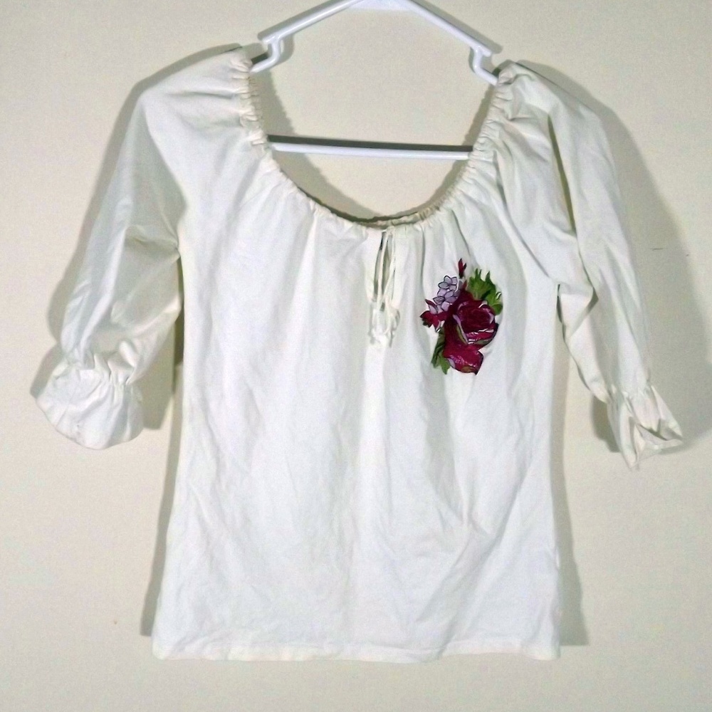 White Off the Shoulder Blouse Size 12